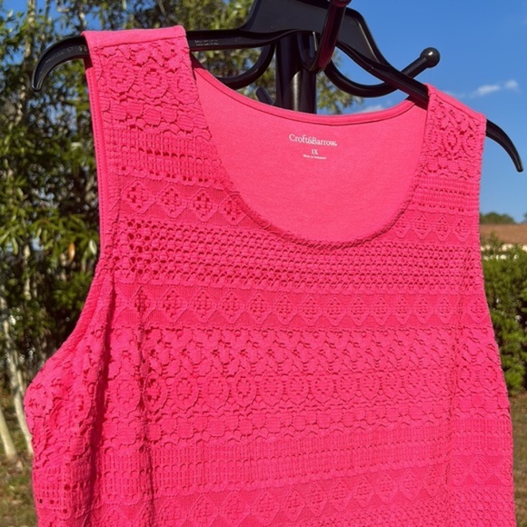 NWT $30 Croft&Barrow frontal lace overlay top - Picture 3 of 12